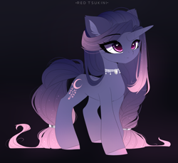 Size: 2323x2125 | Tagged: safe, artist:red_tsukini, imported from derpibooru, oc, oc only, pony, unicorn, black background, simple background, solo