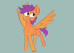 Size: 3500x2500 | Tagged: safe, artist:maxiima, imported from derpibooru, scootaloo, pegasus, pony, simple background, smiling, solo, spread wings, wings