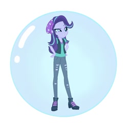 Size: 720x721 | Tagged: safe, artist:famousmari5, edit, imported from derpibooru, starlight glimmer, human, equestria girls, mirror magic, spoiler:eqg specials, absurd resolution, beanie, boots, bubble, clothes, female, full body, hand on hip, hat, high heel boots, in bubble, pants, ripped pants, shoes, simple background, solo, torn clothes, transparent background, trapped, vector, vest, white background