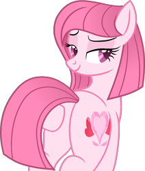 Size: 957x1129 | Tagged: safe, artist:tanahgrogot, imported from derpibooru, oc, oc only, oc:annisa trihapsari, earth pony, pony, adorasexy, annibutt, bedroom eyes, butt, butt touch, cute, earth pony oc, female, looking at you, mare, plot, rear, sexy, simple background, smiling, smiling at you, solo, transparent background