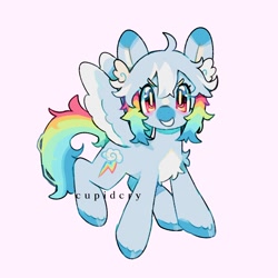 Size: 1536x1536 | Tagged: safe, artist:cupldcry, imported from derpibooru, rainbow dash, pegasus, pony, alternate design, grin, looking at you, smiling, teeth