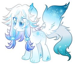 Size: 2674x2286 | Tagged: safe, artist:anno酱w, imported from derpibooru, oc, oc only, fox, fox pony, hybrid, base used, fox tail, ice, palindrome get, paws, simple background, snow, tail, transparent background