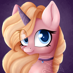 Size: 2050x2050 | Tagged: safe, artist:pen-art78, imported from derpibooru, oc, oc only, pony, unicorn, bust, eye clipping through hair, female, looking at you, mare, portrait, solo