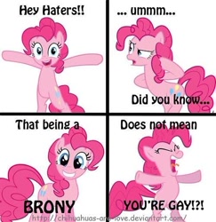 Size: 500x515 | Tagged: safe, edit, editor:chihuahuas-are-love, imported from derpibooru, pinkie pie, earth pony, pony, captain obvious, exploitable meme, meme, old meme, solo, vulgar