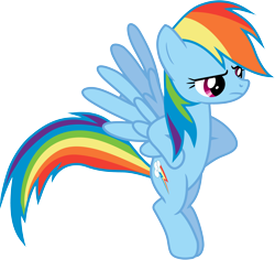 Size: 3970x3740 | Tagged: safe, artist:90sigma, imported from derpibooru, rainbow dash, pegasus, pony, disappointed, female, legs together, mare, rainbow dash is not amused, simple background, solo, spread wings, transparent background, unamused, vector, wings