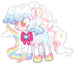 Size: 2625x2289 | Tagged: safe, artist:anno酱w, imported from derpibooru, oc, oc only, earth pony, pony, base used, bow, clothes, cloud, diamond, rainbow, simple background, socks, stars, transparent background