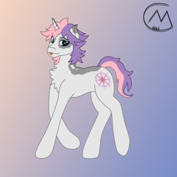 Size: 3200x3200 | Tagged: safe, artist:maître cervidé, imported from derpibooru, oc, oc:arcana glyph, pony, unicorn, :p, female, gradient background, not sweetie belle, short hair, solo, tongue out