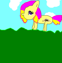 Size: 667x677 | Tagged: safe, artist:knuxfan1, imported from derpibooru, gem blossom, earth pony, pony, 1000 hours in ms paint, cute, female, field, g3, g3 to g4, g4, generation leap, grass, grass field, mare, ms paint, outdoors, paint.net, smiling, solo