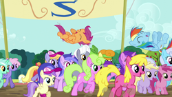 Size: 1280x720 | Tagged: safe, imported from derpibooru, screencap, rainbow dash, scootaloo, pony, brotherhooves social