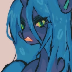 Size: 710x710 | Tagged: safe, artist:gorkujo, imported from derpibooru, queen chrysalis, changeling, changeling queen, bust, female, looking at you, open mouth, open smile, smiling, solo