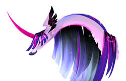 Size: 1280x828 | Tagged: safe, artist:shirecorn, imported from derpibooru, twilight sparkle, alicorn, bust, curved horn, horn, simple background, solo, twilight sparkle (alicorn), white background