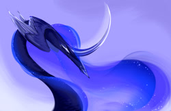 Size: 1280x828 | Tagged: safe, artist:shirecorn, imported from derpibooru, princess luna, alicorn, pony, bust, curved horn, head wings, horn, redesign, solo, wings