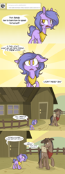 Size: 1280x3412 | Tagged: safe, artist:lolepopenon, imported from derpibooru, oc, oc:billie, oc:oliver, earth pony, pony, ask billie the kid, ask, comic, duo