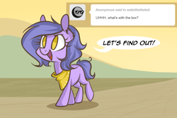 Size: 1280x854 | Tagged: safe, artist:lolepopenon, imported from derpibooru, oc, oc:billie, earth pony, pony, ask billie the kid, ask, solo