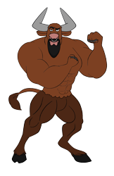 Size: 800x1234 | Tagged: safe, artist:discordant creations, imported from derpibooru, oc, oc only, oc:brass knuckles, minotaur, cloven hooves, minotaur oc, secret santa, simple background, transparent background