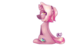 Size: 2850x1900 | Tagged: safe, artist:mannybcadavera, imported from derpibooru, oc, oc:pavelyne, pony, unicorn, digital art, looking at you, signature, simple background, sitting, solo, white background