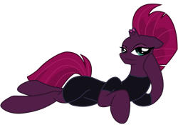 Size: 8066x5647 | Tagged: safe, alternate version, artist:ejlightning007arts, edit, imported from derpibooru, fizzlepop berrytwist, tempest shadow, pony, unicorn, base used, broken horn, clothes, draw me like one of your french girls, eyeshadow, female, horn, jumpsuit, lying down, makeup, mare, pose, scar, seductive, sexy, simple background, smiling, solo, stupid sexy tempest shadow, transparent background, vector