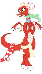 Size: 630x1098 | Tagged: safe, artist:discordant creations, imported from derpibooru, oc, oc only, oc:snazzy scarves, dragon, clothes, dragoness, female, scarf, secret santa, simple background, transparent background