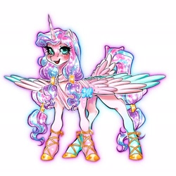 Size: 2048x2048 | Tagged: safe, artist:shinysolaria, imported from derpibooru, princess flurry heart, alicorn, pony, older, older flurry heart, simple background, solo, tail, tail feathers, white background