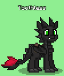 Size: 672x792 | Tagged: safe, imported from derpibooru, dragon, pony, pony town, green background, how to train your dragon, saddle, simple background, solo, tack, toothless the dragon