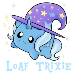 Size: 1200x1200 | Tagged: safe, artist:therainbowtroll, imported from derpibooru, trixie, pony, unicorn, chubbie, clothes, cute, diatrixes, hat, horn, solo, tail, text, trixie's hat