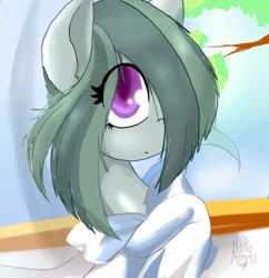Size: 1830x1894 | Tagged: safe, artist:a.s.e, imported from derpibooru, marble pie, pony, cute, female, looking at you, mare, morning