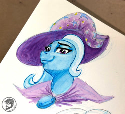 Size: 1998x1816 | Tagged: safe, artist:invalid-david, imported from derpibooru, trixie, pony, unicorn, female, g4, mare, painting, ponytober 2022, sketchbook, solo