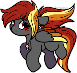 Size: 1328x1254 | Tagged: safe, artist:sexygoatgod, imported from derpibooru, oc, oc only, pegasus, pony, blushing, chibi, cute, female, jewelry, necklace, solo