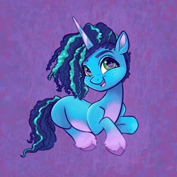 Size: 2048x2048 | Tagged: safe, artist:sophillia, imported from derpibooru, pony, unicorn, cornrows, cute, female, g5, high res, looking at you, mare, misty brightdawn, mistybetes, open mouth, open smile, signature, smiling, smiling at you, solo