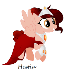 Size: 432x436 | Tagged: safe, artist:harmonicdreemur1308, imported from derpibooru, pegasus, pony, base used, clothes, dress, female, greek mythology, hestia, jewelry, mare, peytral, ponified, simple background, solo, tiara, white background, wings