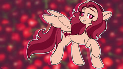 Size: 1920x1080 | Tagged: safe, artist:koapony, imported from derpibooru, oc, oc only, oc:crimm harmony, pegasus, pony, eye clipping through hair, looking at you, raised eyebrows, solo, spread wings, wings