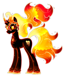 Size: 2551x3063 | Tagged: safe, artist:lavender-bases, imported from derpibooru, oc, oc only, oc:molten heat, pony, unicorn, base used, commission, fire, horn, lava, simple background, solo, transparent background, unicorn oc