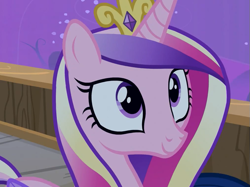 Size: 675x506 | Tagged: safe, imported from derpibooru, screencap, princess cadance, once upon a zeppelin, airship, cropped, night, smiling, solo, zeppelin