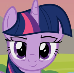 Size: 705x696 | Tagged: safe, artist:agrol, imported from derpibooru, screencap, twilight sparkle, alicorn, pony, cropped, looking at you, princesses don't sleep, smiling, solo, twilight sparkle (alicorn)