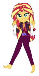 Size: 727x1418 | Tagged: safe, imported from derpibooru, sunset shimmer, human, equestria girls, barefoot, clothes, cute, feet, female, fetish, foot fetish, socks, solo, sunset