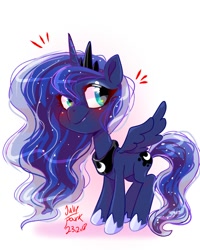 Size: 1080x1350 | Tagged: safe, artist:jully-park, imported from derpibooru, princess luna, alicorn, pony, digital art, female, full body, mare, simple background, solo, white background