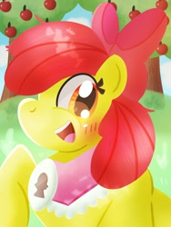 Size: 912x1213 | Tagged: safe, artist:boosugarart, imported from derpibooru, apple bloom, earth pony, pony, the last problem, female, looking at you, mare, older, open mouth, solo