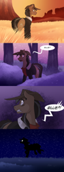 Size: 1280x3416 | Tagged: safe, artist:lolepopenon, imported from derpibooru, oc, oc:oliver, pony, ask billie the kid, comic, hat, male, scenery, stallion