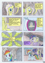 Size: 3454x4845 | Tagged: safe, artist:thunderelemental, imported from derpibooru, fluttershy, rainbow dash, twilight sparkle, changeling, pegasus, pony, unicorn, comic:swarm rising, butt, comic, disguise, disguised changeling, plot, speech bubble