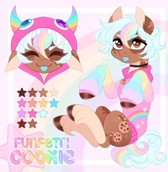 Size: 694x709 | Tagged: safe, artist:tookiut, imported from derpibooru, oc, oc:funfetti cookie, pony, clothes, colorful, hoodie