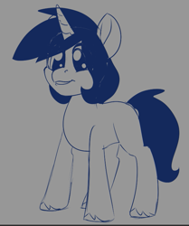 Size: 647x774 | Tagged: safe, artist:brainiac, imported from derpibooru, oc, oc:brush stroke, pony, unicorn, brainiacs sketchbook (set), female, giant eyes, mare, solo