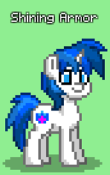 Size: 516x816 | Tagged: safe, imported from derpibooru, shining armor, pony, unicorn, pony town, green background, simple background, solo