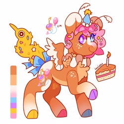 Size: 2500x2500 | Tagged: safe, artist:cocopudu, imported from derpibooru, oc, oc only, pegasus, pony, cake, cloven hooves, food, simple background, solo, white background