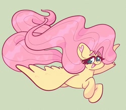 Size: 1620x1419 | Tagged: safe, artist:sunburst1ng, imported from derpibooru, fluttershy, pegasus, pony, female, green background, simple background, solo