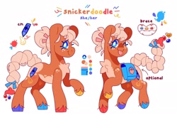 Size: 2048x1363 | Tagged: safe, artist:cocopudu, imported from derpibooru, oc, oc only, oc:snickerdoodle, earth pony, pony, :p, cloven hooves, simple background, tongue out, white background