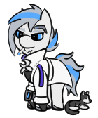 Size: 140x168 | Tagged: safe, artist:gray star, imported from derpibooru, part of a set, oc, oc:throttle track, cat, cyborg, earth pony, pony, the sunjackers, chest fluff, clothes, cyberpunk, gray's tiny pony set, grumpy, jacket, male, simple background, stallion, transparent background