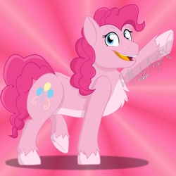 Size: 1280x1280 | Tagged: safe, artist:plusushii, imported from derpibooru, pinkie pie, pony, signature, solo