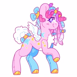 Size: 2500x2500 | Tagged: safe, artist:cocopudu, imported from derpibooru, oc, oc only, alicorn, pony, cloven hooves, simple background, solo, white background