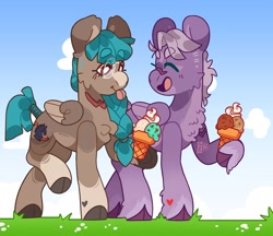 Size: 2740x2367 | Tagged: safe, artist:cocopudu, imported from derpibooru, oc, oc only, pegasus, pony, cloven hooves, ice cream cone
