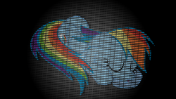 Size: 1920x1080 | Tagged: safe, artist:uxyd, imported from derpibooru, rainbow dash, pegasus, pony, female, mare, sleeping, solo, spotlight, text, wallpaper